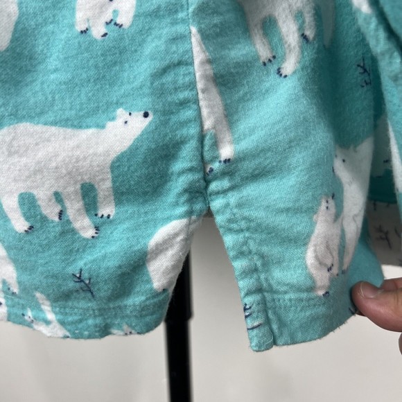 Munki Munki Pajama Top Women Small Sleep Button Up Long Sleeve Polar Bear Fleece - Picture 10 of 15